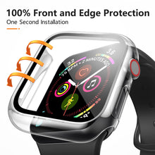Carica l'immagine nel visualizzatore di Gallery, Amzpas 【2 PEZZI】 Cover per Apple Watch SE 40mm Series 6/ Series 5/ Series 4 40mm con Vetro Temperato,Copertura Completa 