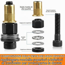 Carica l'immagine nel visualizzatore di Gallery, Set Rivettatrice per Inserti Filettati 7 Pezzi, Kit 77 Pezzi Dadi Rivettabili con M3 M4 M5 M6 M8 M10 M12, Utensile per R