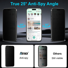 Carica l'immagine nel visualizzatore di Gallery, Mothca Pellicola Vetro Temperato Privacy Opaco per iPhone 17 Pro Max / 16 Pro Max con sistema Quick-Fix Box, Copertura T