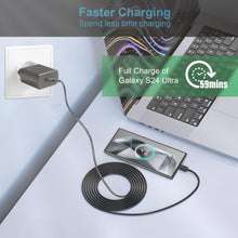 Carica l'immagine nel visualizzatore di Gallery, 45W USB C Caricabatterie a Ricarica Super Veloce per Samsung Galaxy S25 S24 S23 S22 S21 S20 Ultra/Plus/FE, Tab S10+ S9 S