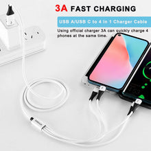 Carica l'immagine nel visualizzatore di Gallery, SDBAUX Cavo di Ricarica Multiplo 6 in 1[3A 1.2M], Cavo di Ricarica USB A/C a 4 in 1 con Connettori 2*iP/Tipo C/Micro USB