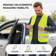 Carica l'immagine nel visualizzatore di Gallery, 2X Gilet di Sicurezza Auto 2027 Giallo ISO20471 – Gilet Riflettenti Alta visibilità Neon per Veicoli, Auto e Camion – Ac
