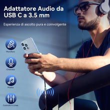 Carica l'immagine nel visualizzatore di Gallery, YISH Adattatore USB C Jack 3.5mm：Adattatore Cuffie USB Type C a Jack 3.5mm