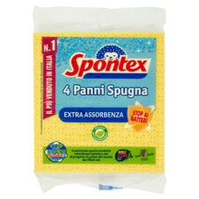 Carica l'immagine nel visualizzatore di Gallery, Spontex Panni Spugna in Cellulosa, assorbenza, spugna biodegradabile, 4 pezzi
