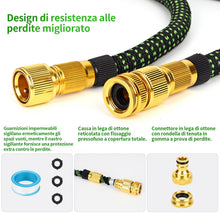 Carica l'immagine nel visualizzatore di Gallery, Tubo Acqua Giardino Flessibile Estensibile 30m Doccetta Attacco Rubinetto 1/2 e 3/4 con 8 Funzioni con Custodia Portagom