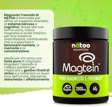 Carica l'immagine nel visualizzatore di Gallery, NÄTOO Magnesio L Treonato Polvere Alto Dosaggio Magtein® 60g Integratore Magnesio L Treonato Puro 2000 Mg Magnesium L Th