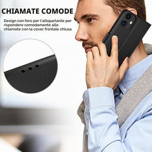 Carica l'immagine nel visualizzatore di Gallery, Cover per iPhone 11 Custodia a Libro in Pelle,Nero