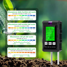 Carica l'immagine nel visualizzatore di Gallery, Wigearss Misuratore pH per Terreno 6 in 1, Tester Digitale per Piante, Nero