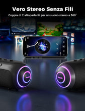 Carica l'immagine nel visualizzatore di Gallery, RIENOK Cassa Bluetooth Portatile Potente 40W Impermeabile, Doppie Trombe