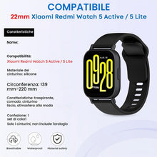 Carica l'immagine nel visualizzatore di Gallery, BDIG Cinturino Compatibile con Redmi watch 5 active/5 Lite,22mm Braccialetto Sportivo di Ricambio in Morbido Silicone
