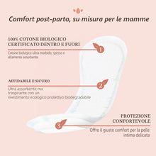 Carica l'immagine nel visualizzatore di Gallery, Organyc Assorbenti Post Parto per Ospedale – Primi Giorni Dopo il Parto, Ripiegati – 12 Pezzi – in 100% Cotone Biologico