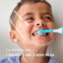 Carica l'immagine nel visualizzatore di Gallery, PHILIPS Sonicare for Kids, testine di ricambio originali per i bambini dai 3 anni in su, confezione da 4, HX6034/90, Nuo