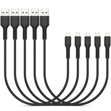 Carica l'immagine nel visualizzatore di Gallery, PEAKLIFT Cavo Micro USB Corto [5Pezzi 30cm], Cavo USB Micro USB 0.3m Android Trasferimento Dati e Ricarica Rapida Compat