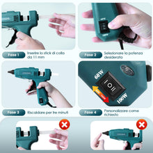 Carica l'immagine nel visualizzatore di Gallery, MAXDONE Pistola Colla a Caldo 60W &amp; 100W &amp; Chiudi con un clic, Pistola Grandi Colla a Caldo Professionale con 12 stick d