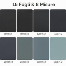 Carica l'immagine nel visualizzatore di Gallery, 16 pezzi Set di carta vetrata Fein 5000 4000 3000 2000 1500 1200 1000 800 carta abrasiva bagnata e asciutta per auto, mo