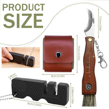 Carica l'immagine nel visualizzatore di Gallery, Coltello da funghi con spazzola e custodia; kit di raccolta portatile compreso coltello da funghi, pennello, portachiavi
