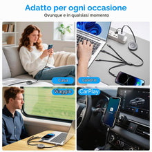 Carica l'immagine nel visualizzatore di Gallery, Minlu Retrattile Cavo di Ricarica 6 in 1, Multi Cavo di Ricarica 1,2m 4A