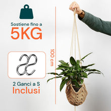Carica l'immagine nel visualizzatore di Gallery, Avilia Set 2 Portavasi Sospesi in Macramè, 5Kg
