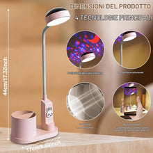 Carica l'immagine nel visualizzatore di Gallery, Leikurvo Lampada da scrivania per bambini, lampada da comodino a LED con portapenne, lampada da tavolo, dimmerabile, lam