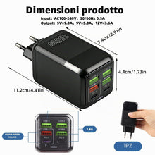 Carica l'immagine nel visualizzatore di Gallery, Caricatore USB C 150W 6 Porte caricabatterie rapido, 2 USB C 4 USB A