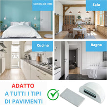 Carica l'immagine nel visualizzatore di Gallery, Fermaporta magnetico - Fermoporta da pavimento 4 pezzi - Fermaporte da terra adesivi - Blocca porta da pavimento bianco 