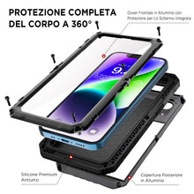 Carica l'immagine nel visualizzatore di Gallery, Beeasy Cover per iPhone 14 IP68 Impermeabile Custodia Militare Antiurto Resistente 360° Metallo Armor Protezione Schermo