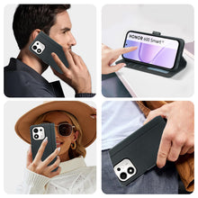 Carica l'immagine nel visualizzatore di Gallery, Cover per Honor 600 Smart 5G Custodia Protettiva in Pelle[3 Scomparti]con 1 Vetro Temperato Similpelle Cover Pieghevole 