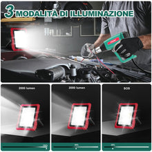 Carica l'immagine nel visualizzatore di Gallery, HYCHIKA Faro LED Ricaricabile 20 W 2000 lm 6500 K, Lampada Cantiere IP65