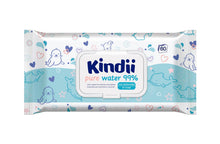 Carica l'immagine nel visualizzatore di Gallery, Kindii Pure Water 99% Salviette neonato, senza profumo, 60 pezzi