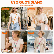 Carica l'immagine nel visualizzatore di Gallery, 2 Pezzi Porta Cellulare da Collo, Cordino per Cellulare Telefono Universale, Tracolla e Cinturino da Polso Regolabile Co