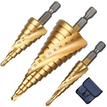 Carica l'immagine nel visualizzatore di Gallery, Flintronic Punte Coniche, HSS Titanium, 4-12/ 4-20 /4-32mm(Oro)-3pz