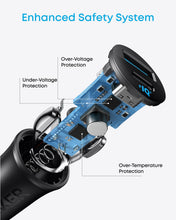 Carica l'immagine nel visualizzatore di Gallery, Anker Caricatore Auto USB C 30W 2 Porte PowerIQ 3.0