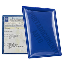 Carica l'immagine nel visualizzatore di Gallery, Portadocumenti Auto - 1x Porta Documenti per Auto e Moto, Blu - Custodia Libretto Circolazione e Assicurazione - PVC Tra