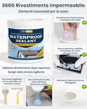 Carica l'immagine nel visualizzatore di Gallery, Sigillante Impermeabile Liquido 300G, TUFINEIN Rivestimento Impermeabile Trasparente Impermeabilizzante Trasparente Guar