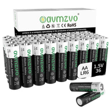 Carica l'immagine nel visualizzatore di Gallery, Batterie AA, 36 pezzi, batteria alcalina LR6 da 1,5V a lunga durata, potente, può essere utilizzata per giocattoli, sveg