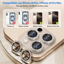 Carica l'immagine nel visualizzatore di Gallery, CloudValley Copertura per fotocamera Bling per iPhone 16 Pro e iPhone 16 Pro Max, [Decorazione glitterata] Protettive In