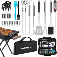 Carica l'immagine nel visualizzatore di Gallery, Edihome, Set Barbecue, Accesori Barbecue, 25 Pezzi, Kit Professionale, BBQ, Acciaio Inossidabile, Regalo Uomo, con Custo