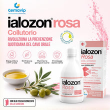 Carica l'immagine nel visualizzatore di Gallery, Gemavip Ialozon Rosa Collutorio con olio d’oliva ozonizzato, acido ialuronico, vitamina E, citrato di potassio e bicarbo