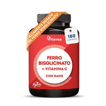 Carica l'immagine nel visualizzatore di Gallery, Ferro Integratore Bisglicinato 28 mg + Vitamina C e Rame - 180 Capsule