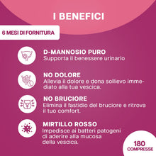 Carica l'immagine nel visualizzatore di Gallery, HerbAmour D-Mannosio 500 mg 180 Compresse con Mirtillo Rosso