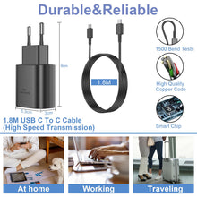 Carica l'immagine nel visualizzatore di Gallery, Caricabatterie Sumsamg 25W,Caricatore USB C Rapido a doppia porta per Sumsamg Galaxy S22/S22 Ultra/S21 Ultra 5G/S21 FE/S