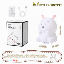 Carica l'immagine nel visualizzatore di Gallery, Diboniur Luce Notturna Bambini, Luce Notturna Neonato Ricaricabile, Controllo Touch a 7 Colori, Silicone Lampada Notturn