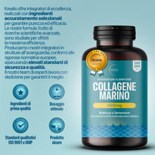 Carica l'immagine nel visualizzatore di Gallery, Collagene Marino Con Acido Ialuronico, 240 Capsule, 2500mg Puro Idrolizzato