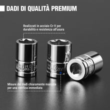 Carica l'immagine nel visualizzatore di Gallery, WORKPRO Set di Chiavie a Cricchetto 1/4", Chiavi a Bussola 72 Denti 14 Pezzi, con Sgancio Rapido e Barra di Estensione