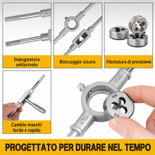 Carica l'immagine nel visualizzatore di Gallery, Hi-Spec Set Maschi e Filiere Metriche M3-M12, Giramaschi e Accessori