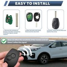 Carica l'immagine nel visualizzatore di Gallery, 2 Pezzi Guscio Chiave Auto 2 Tasti Compatibile con R-enault Clio 3 Twingo 2 Master 3 Kangoo 2 Trafic Modus Dacia Telecom