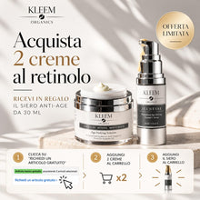 Carica l'immagine nel visualizzatore di Gallery, Kleem Crema Viso Antirughe Acido ialuronico con Retinolo e Collagene