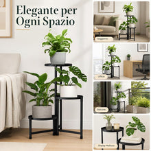 Carica l'immagine nel visualizzatore di Gallery, FARYODI - Supporto per fiori a 3 livelli in metallo, porta piante in metallo e scala per piante per interni ed esterni, 