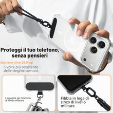 Carica l'immagine nel visualizzatore di Gallery, New&amp;Teck Cavo per telefono cellulare con 2 patch, cordino per telefono 1 m60 resistente, regolabile, elegante compatibil