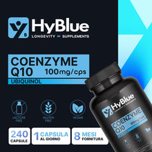 Carica l'immagine nel visualizzatore di Gallery, HyBlue Coenzima Q10 Ubichinolo 100 mg 240 cps, 100% Vegano, 8 Mesi